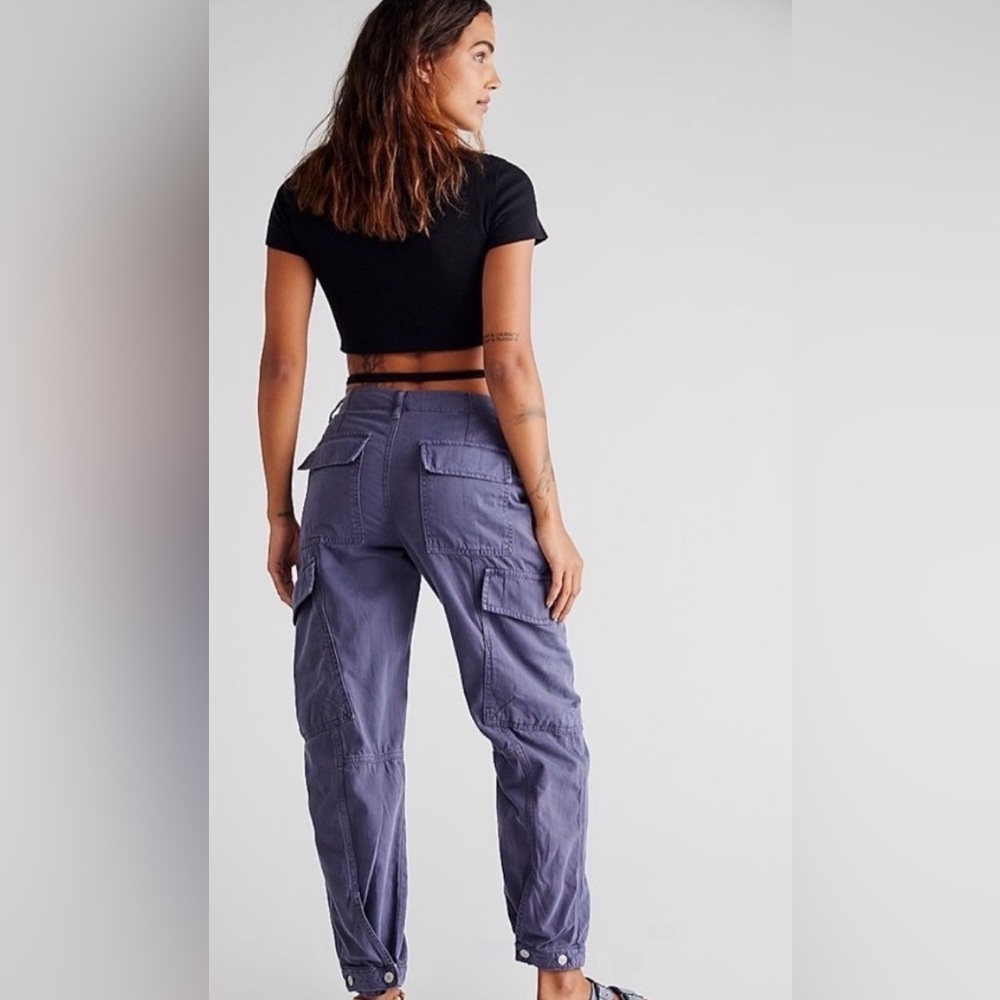 Free People First Light Utility Cargo Pants - Blue